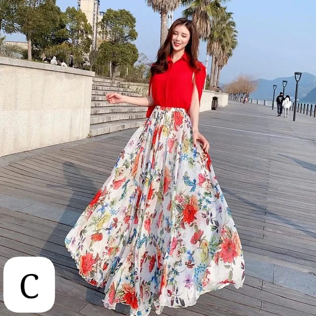 Floral full length skirt