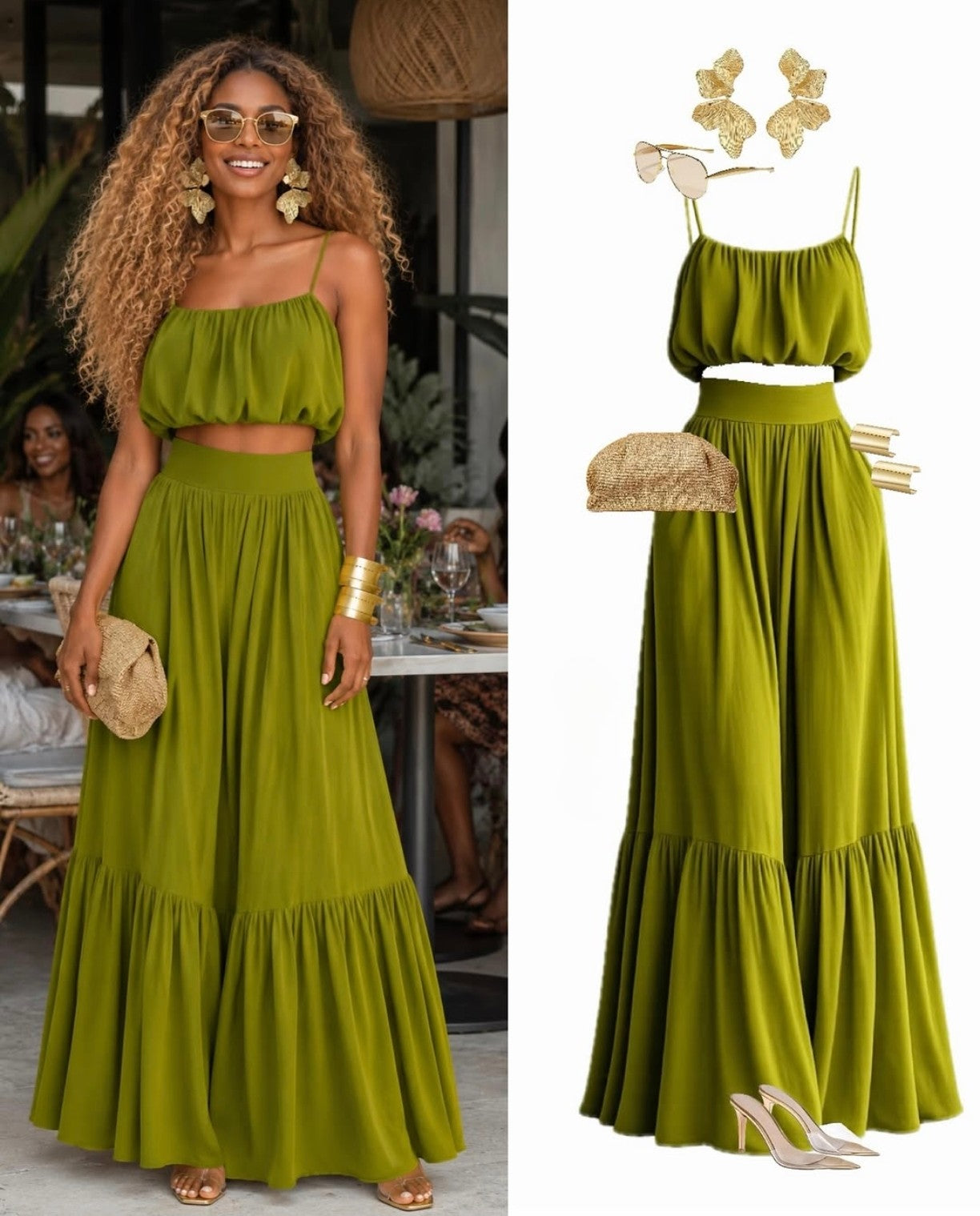 crop top and skirt set