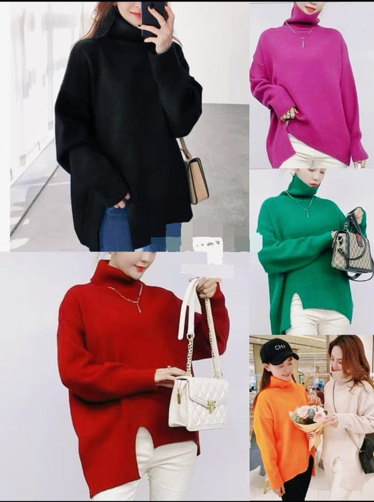 long sleeves polo neck