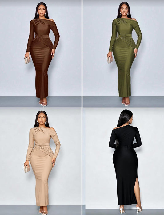 Bodycon dress with side slit