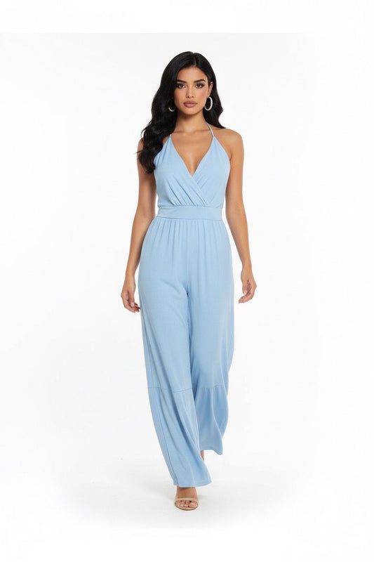 flare chiffon jumpsuit