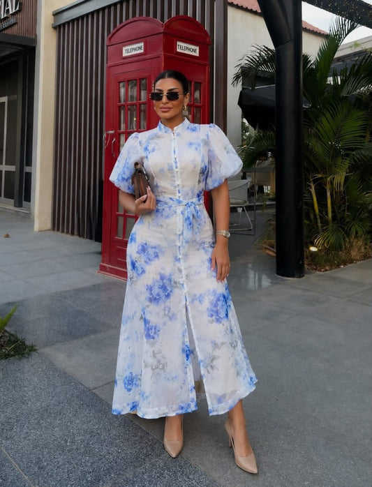 floral chiffon dress