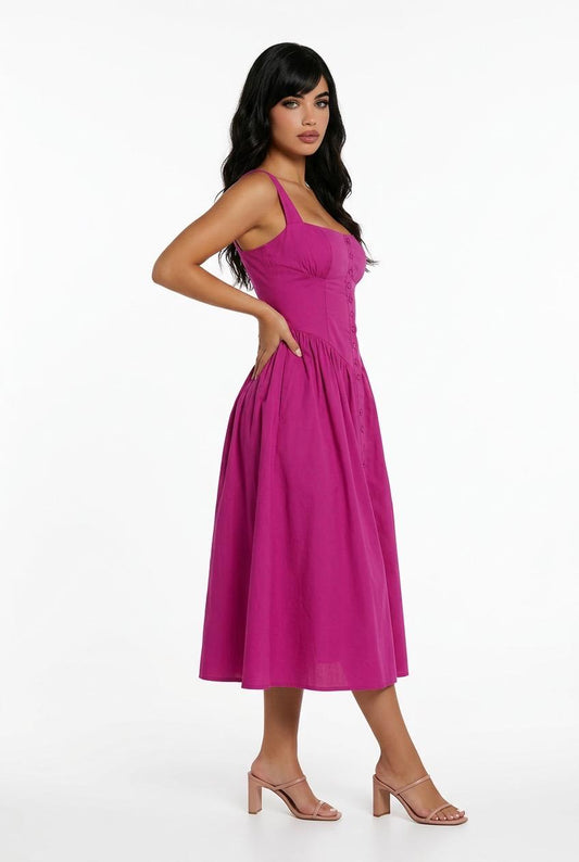 Strap Belted summer style dress
