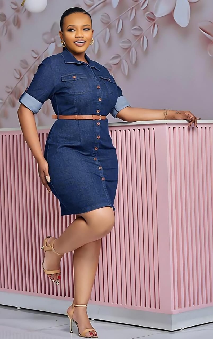 Denim Belted dress