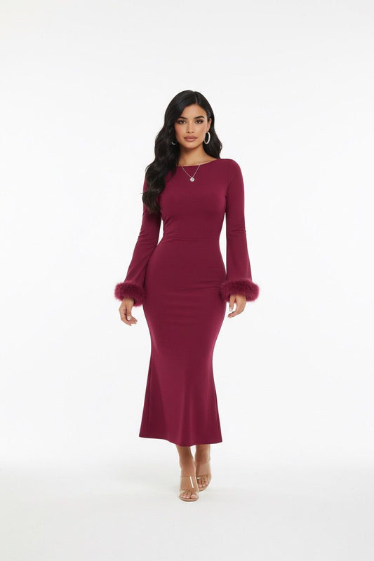 body shrink bodycon maroon dress