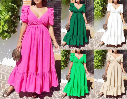 Relaxed balloon sleeves dress