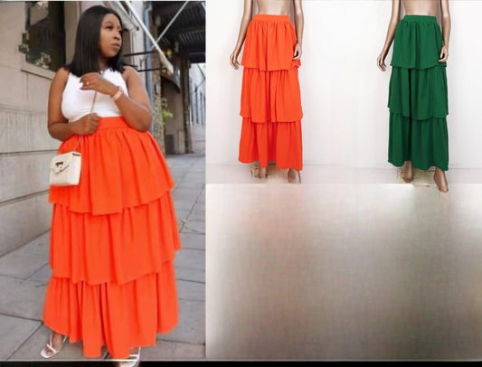 Full length linen skirt