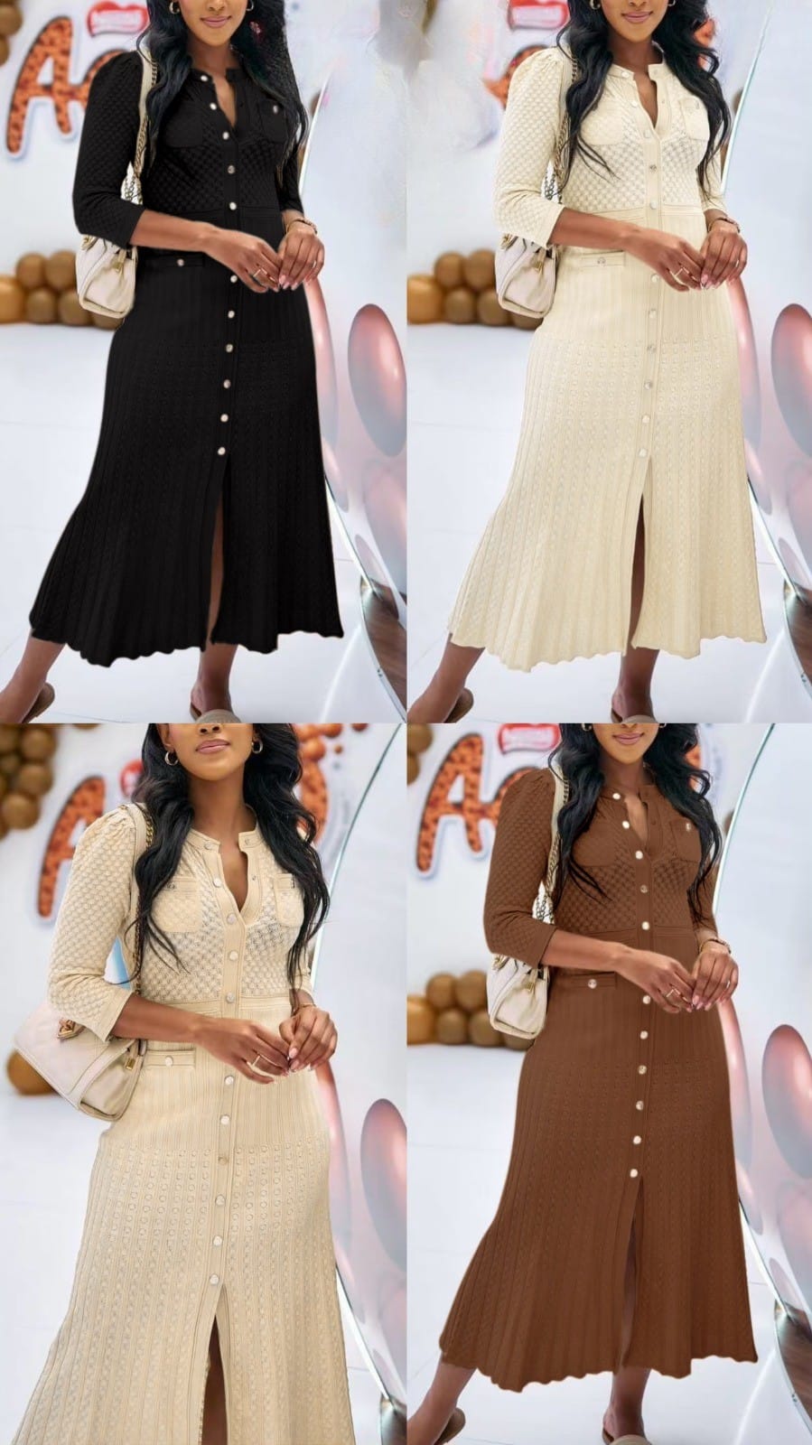 knitted button down dress