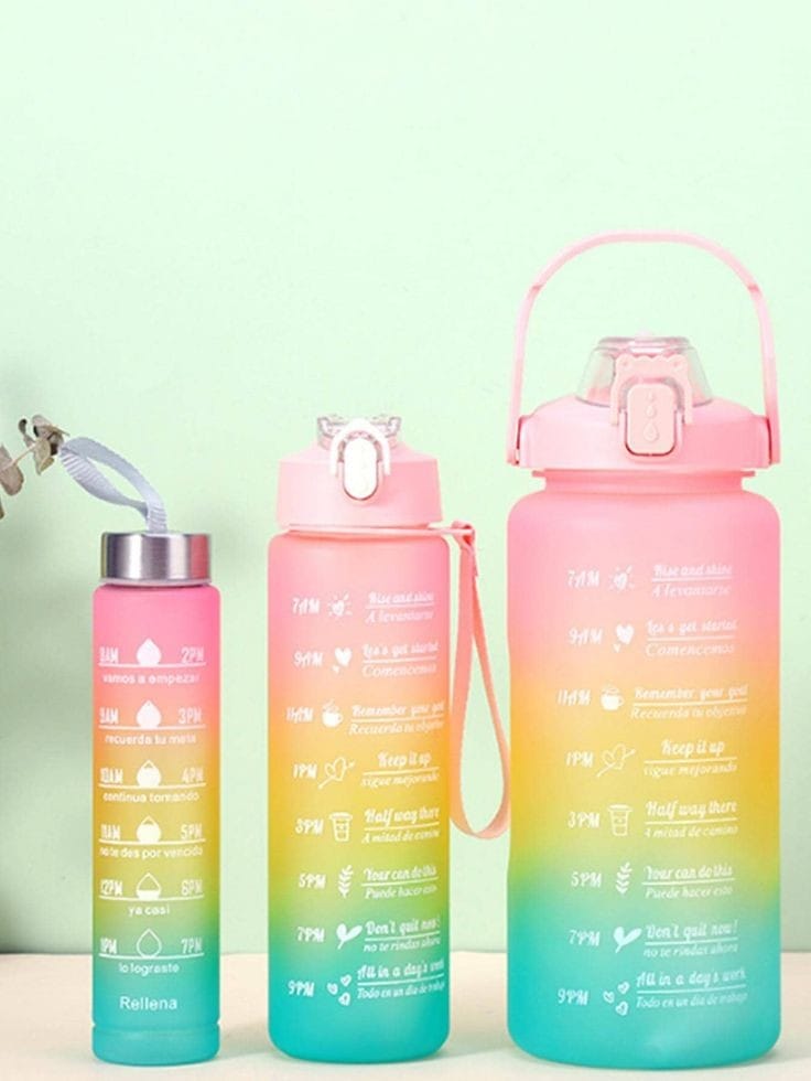 Color Shade 3pc water bottles