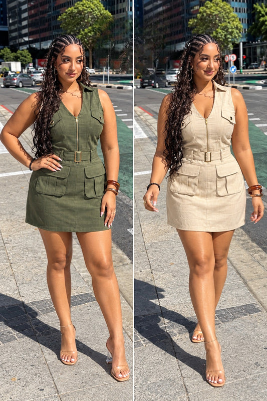 pocket front dress
