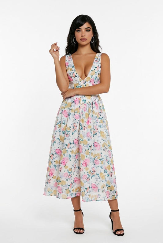 White Floral summer dress