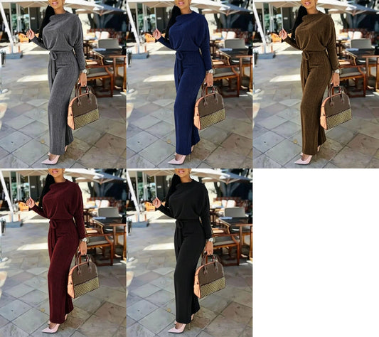 Elegant figure tie jumpsuit