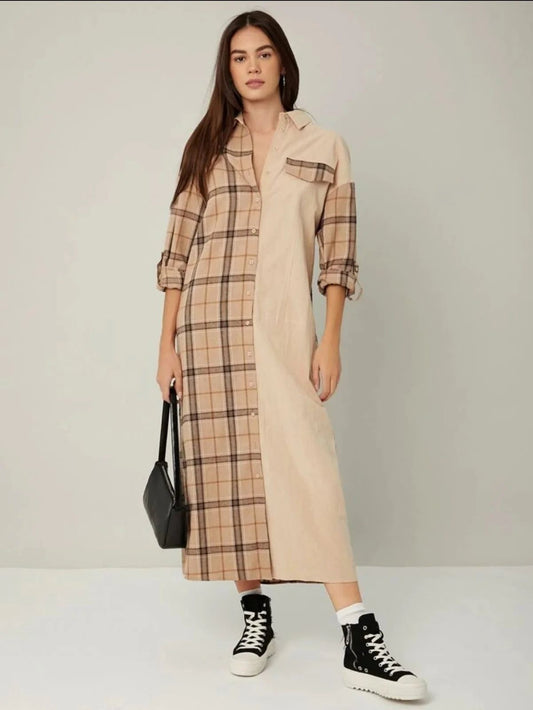plaid shirt dress