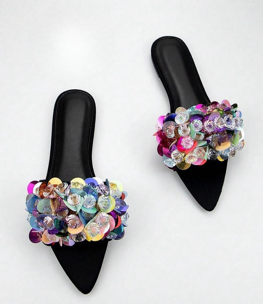 Bling color splash flats sandals