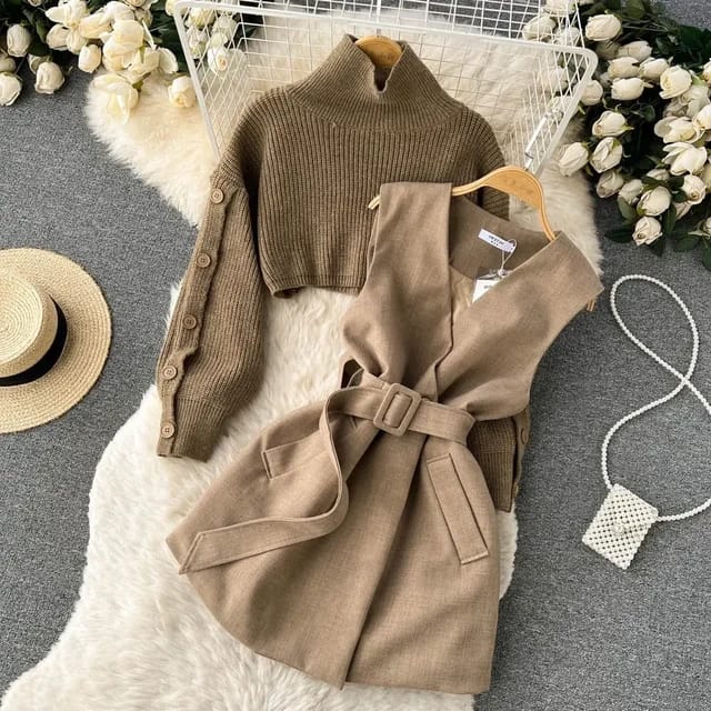 Coat & Mini Jersey set