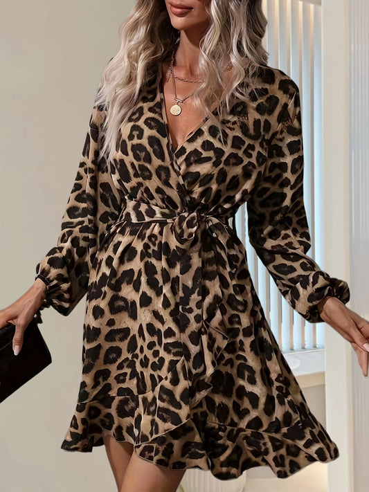 Leopard print  midi dress