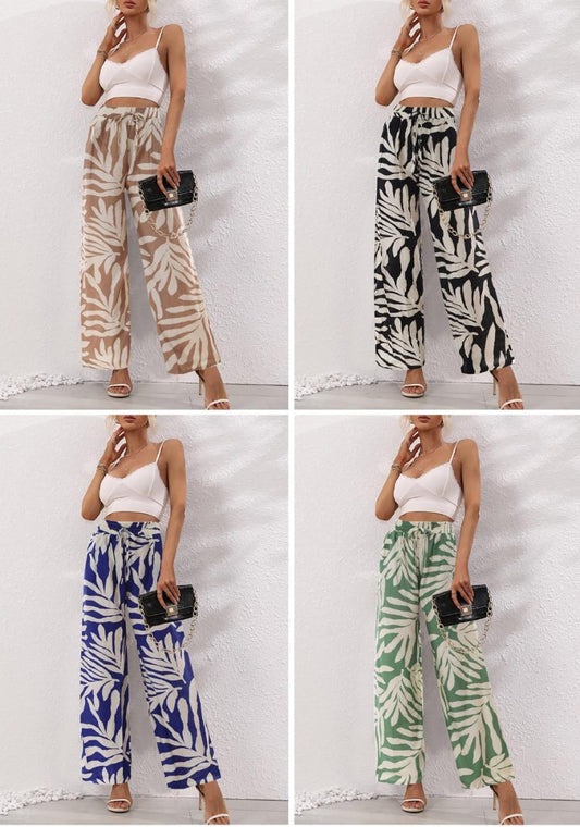 Tropical Leaf casual pants