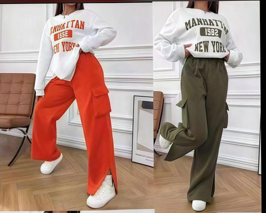 pockets sides flare pants tracksuit