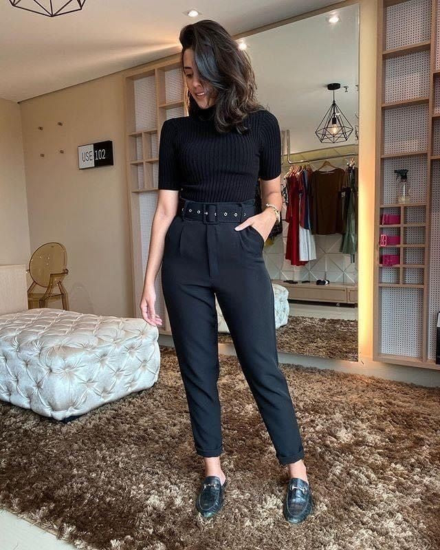 Belted formal pants