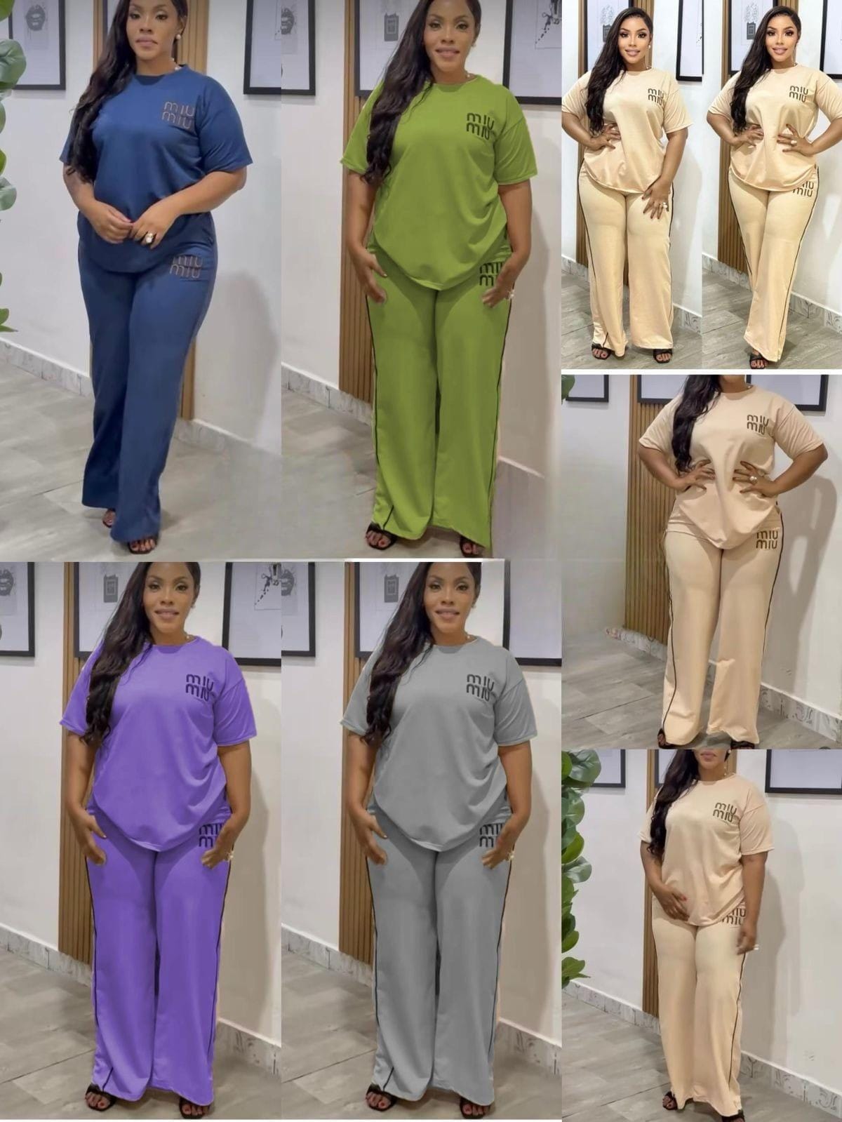 two piece set with line on the sides