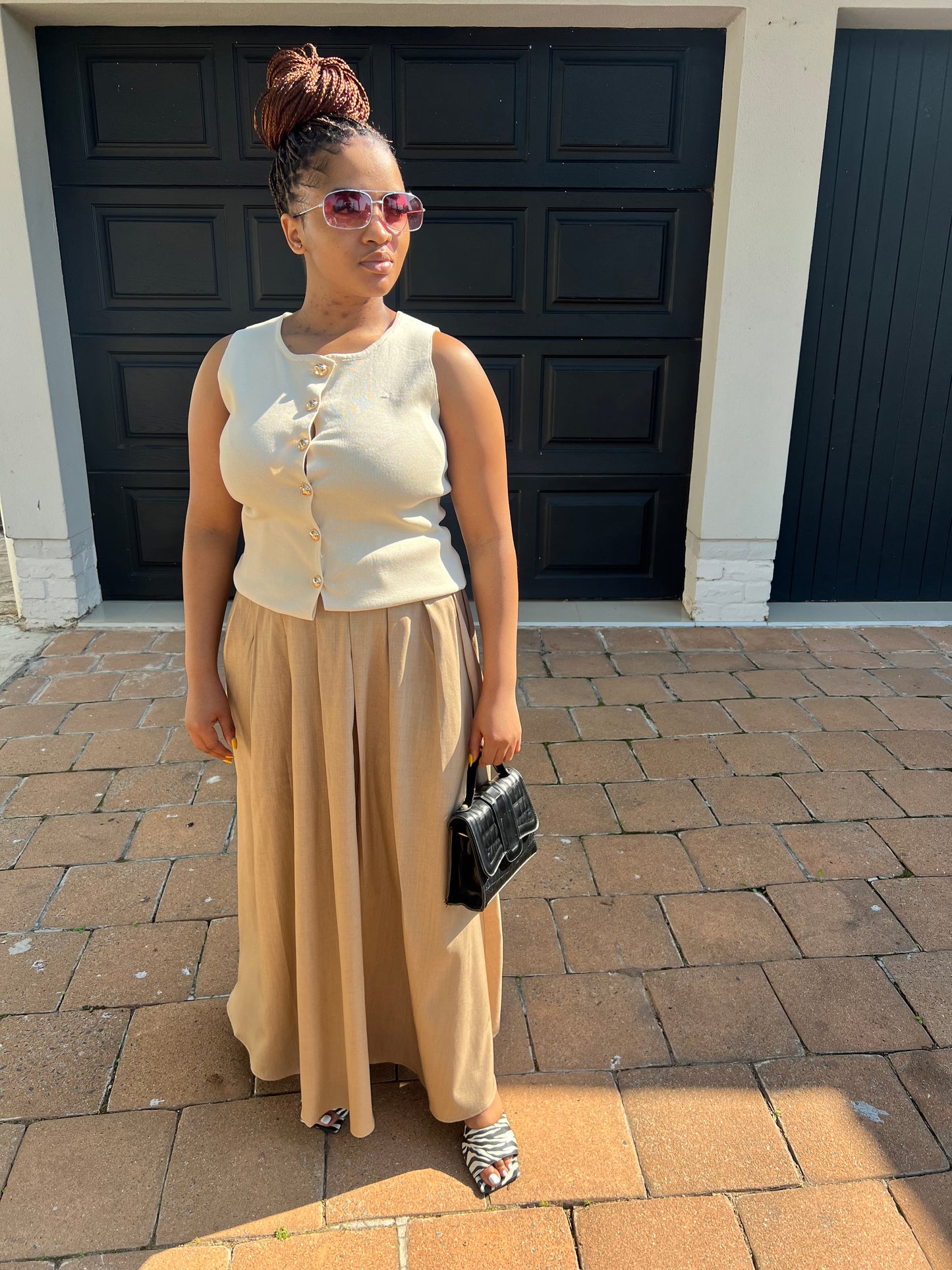 figure hugging skirt and flare bottom