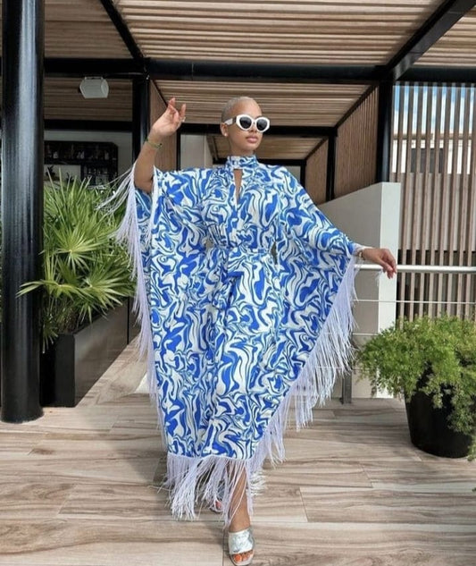 Tassel poncho dress