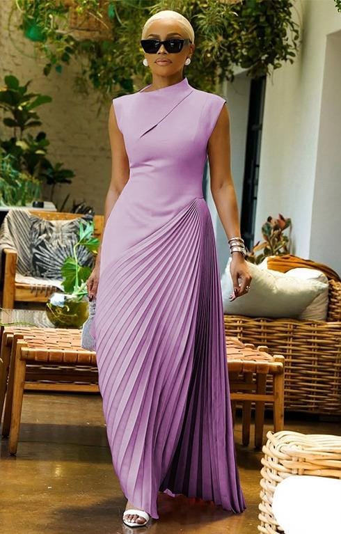 Lilac pleated dress