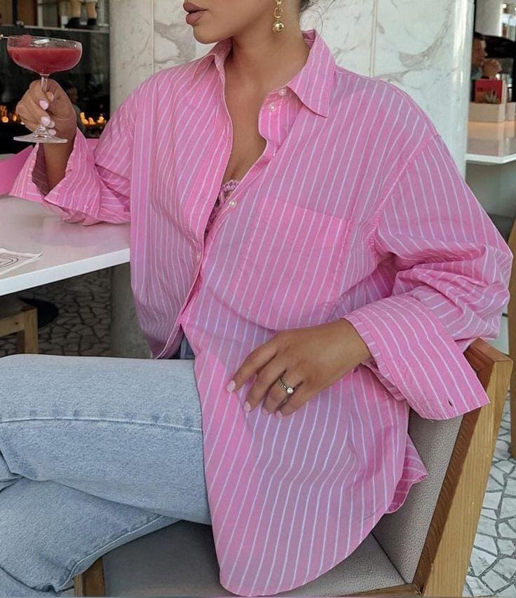 Pink Stripe oversized shirt