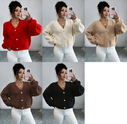 two pocket front cadigan jersey