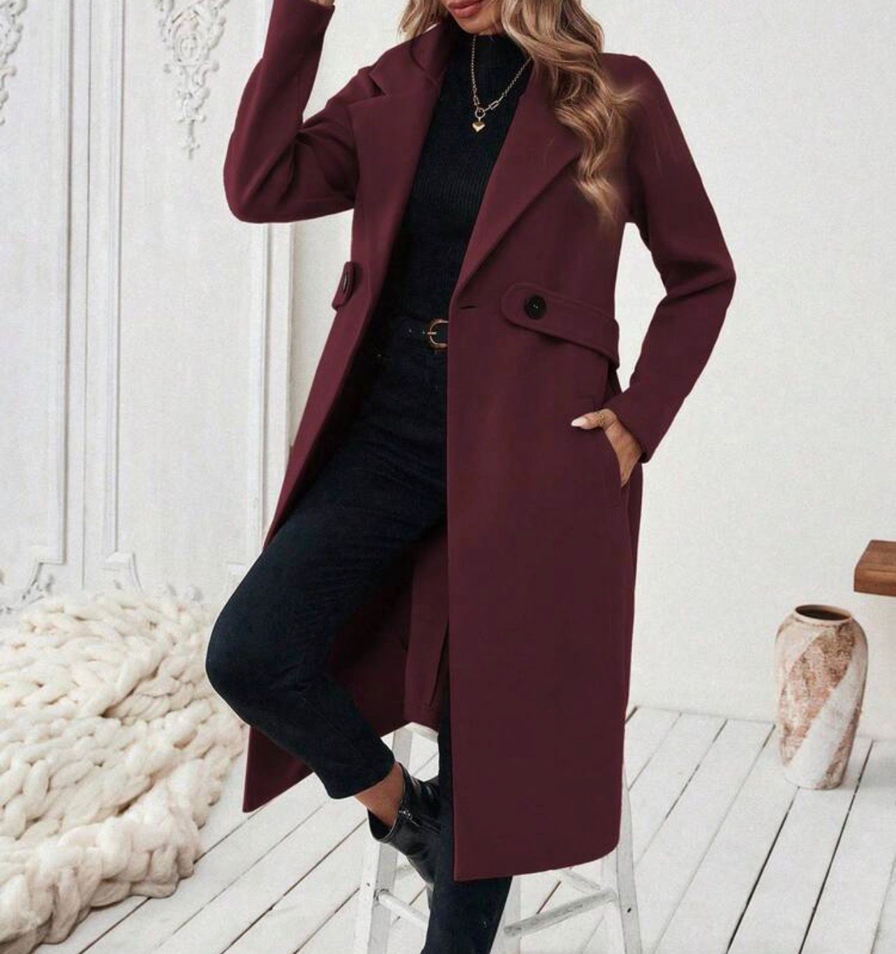 formal trench coat with belt