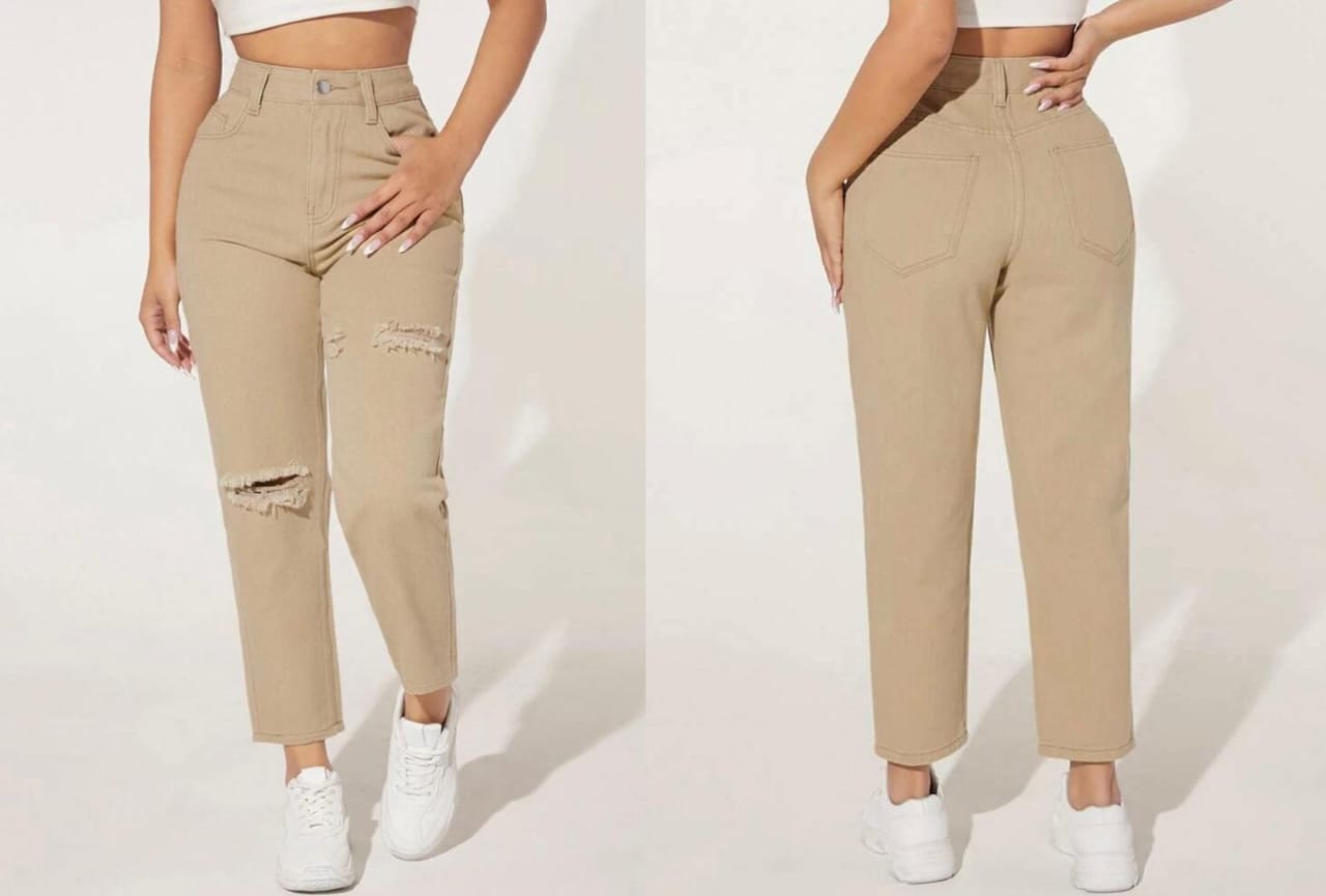 Khaki mom jean