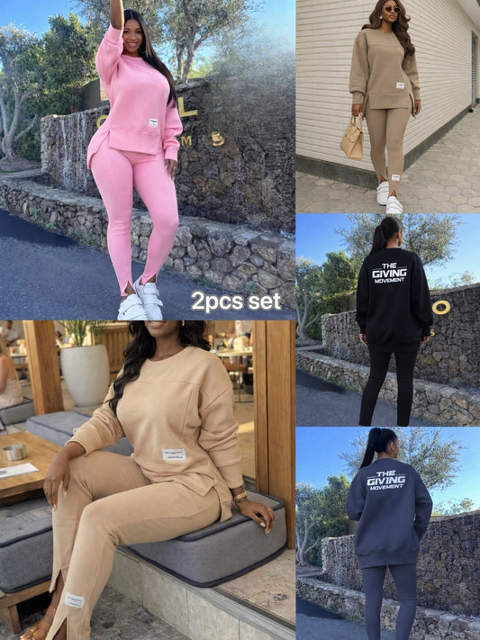 Tight pants and top two piece set