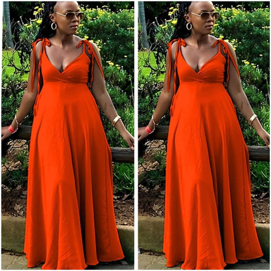 flare pockets straps dress