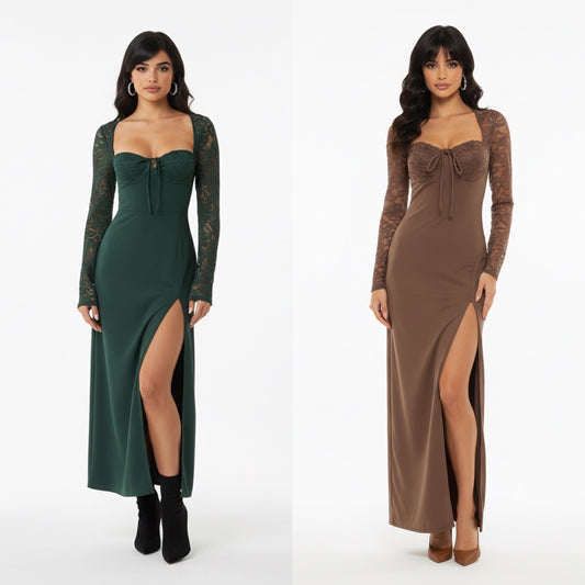 Lace sleeve bodycon dress