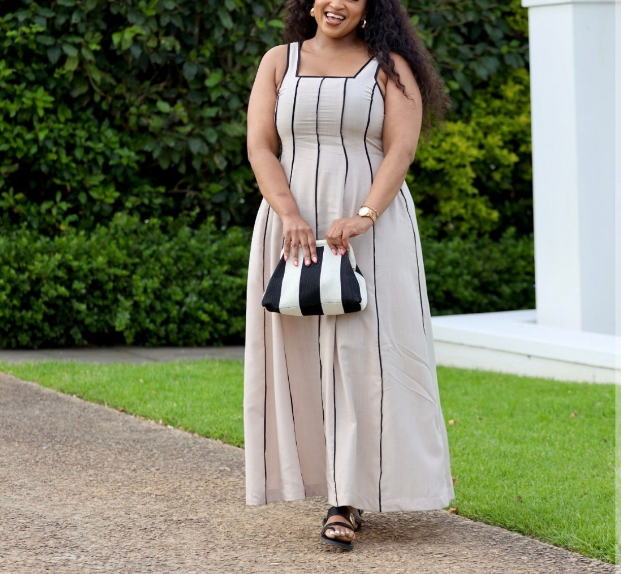 Thin strap flare dress