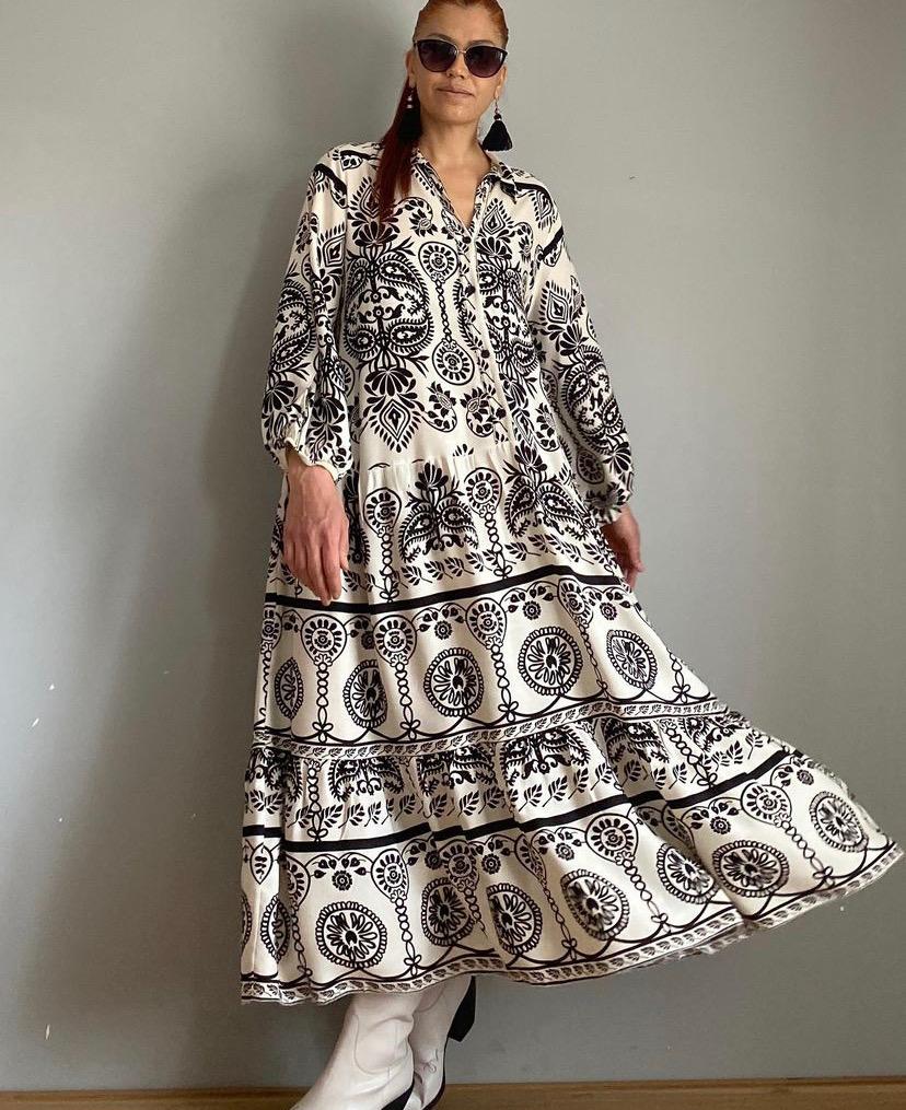 Mosaic printed dress