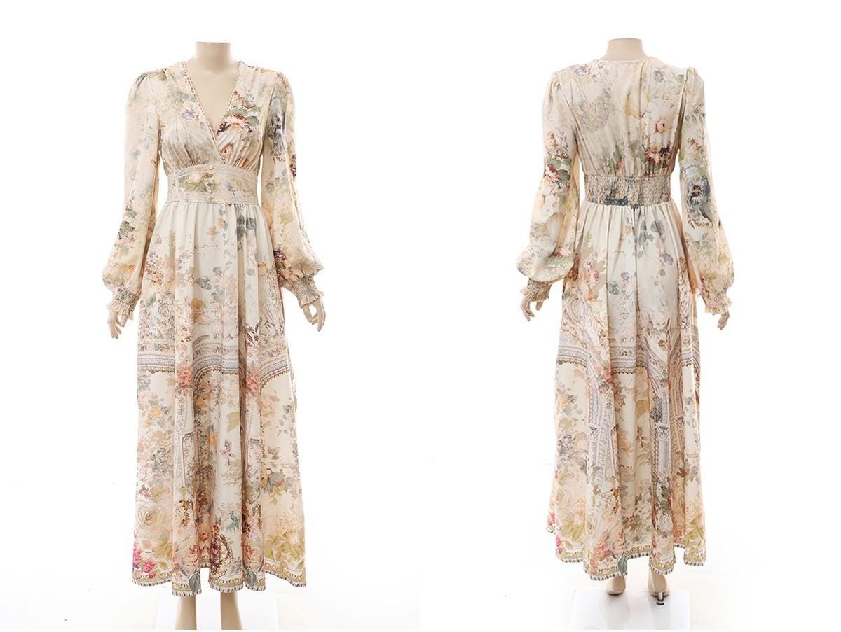 floral flare long sleeves