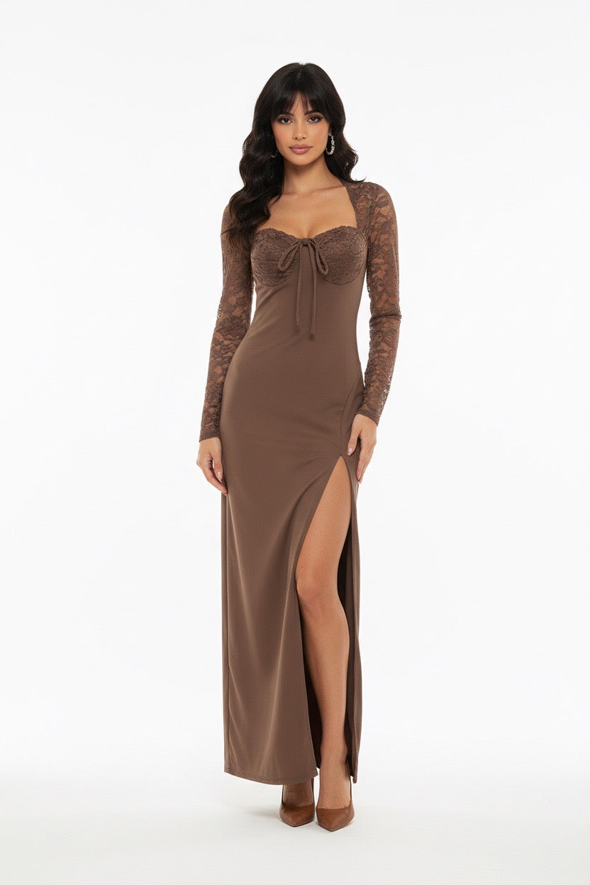 Lace sleeve bodycon dress