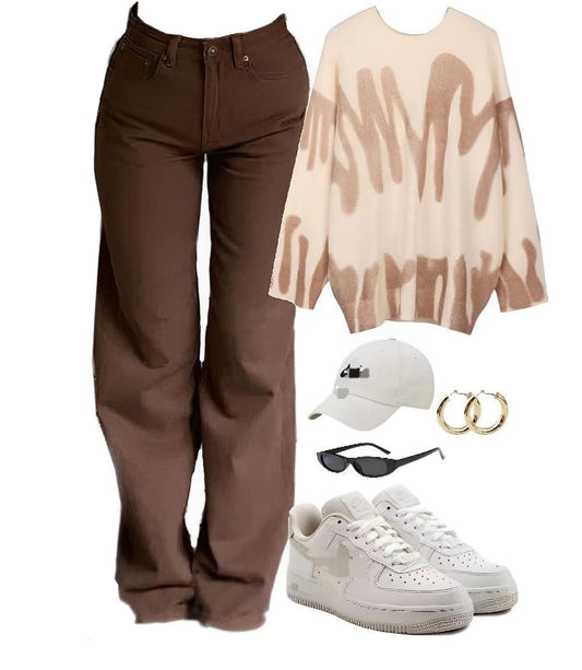 Brown mom jean