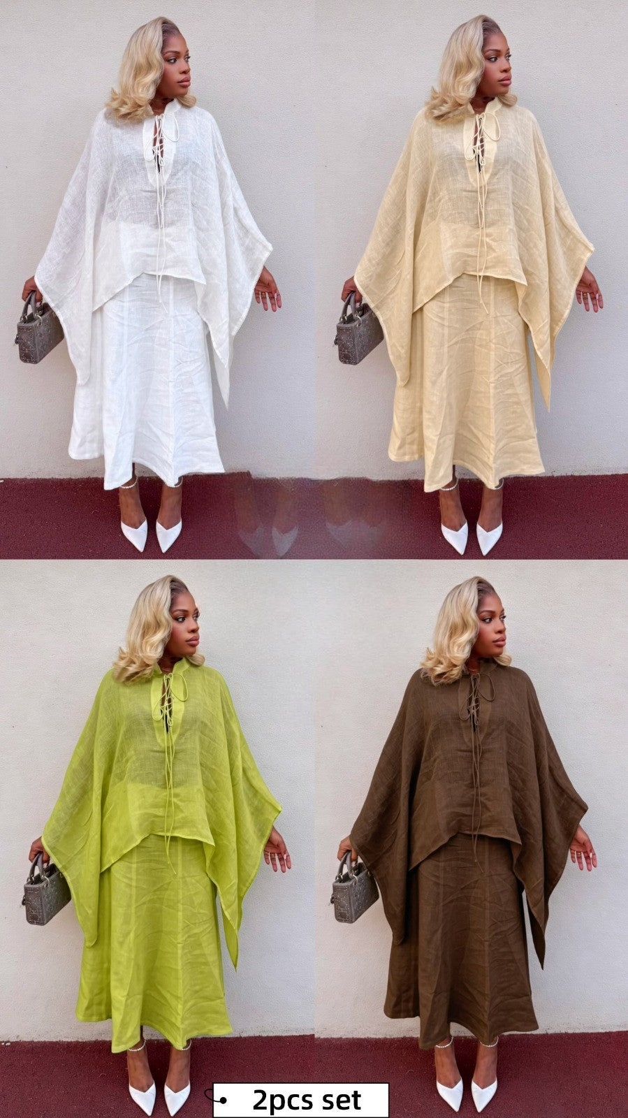 Long side corners linen two piece