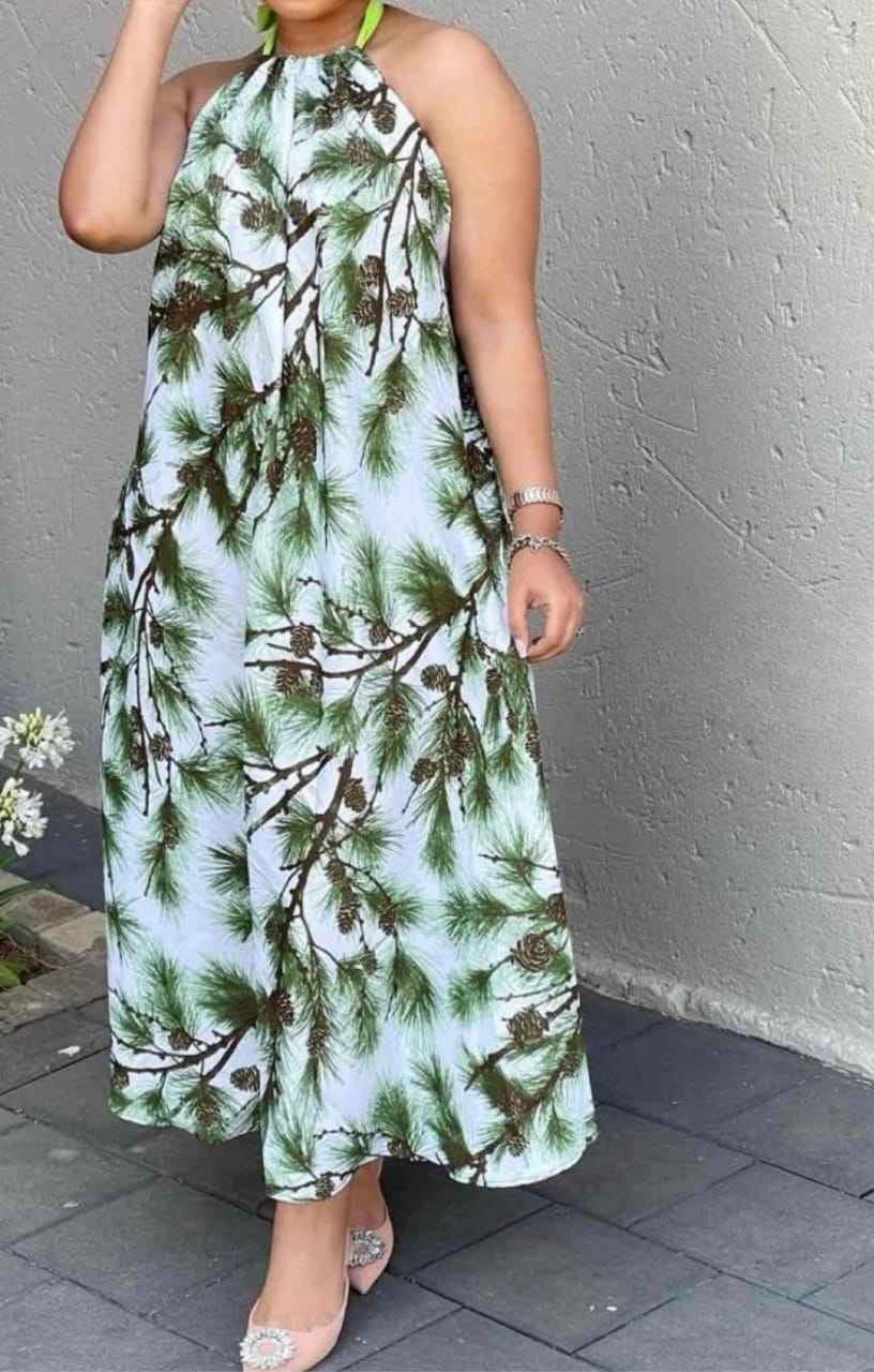 Green Leaf sleeveless dress