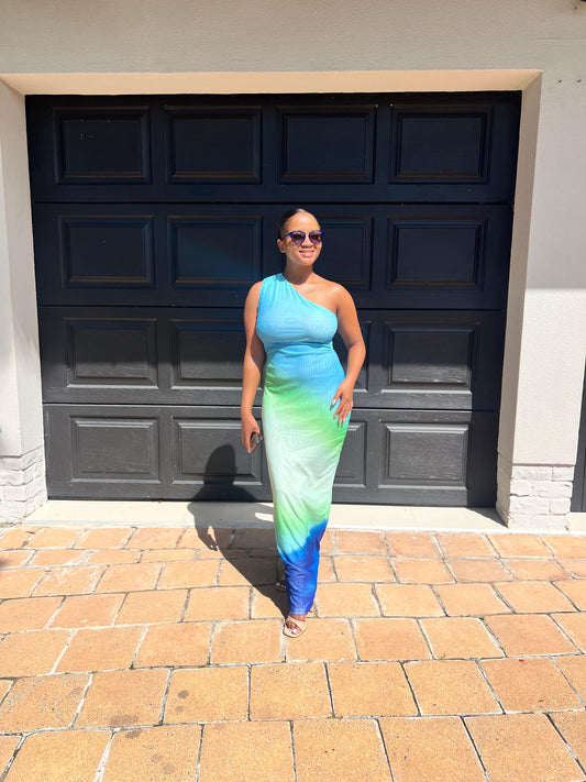 single arm ombre dress