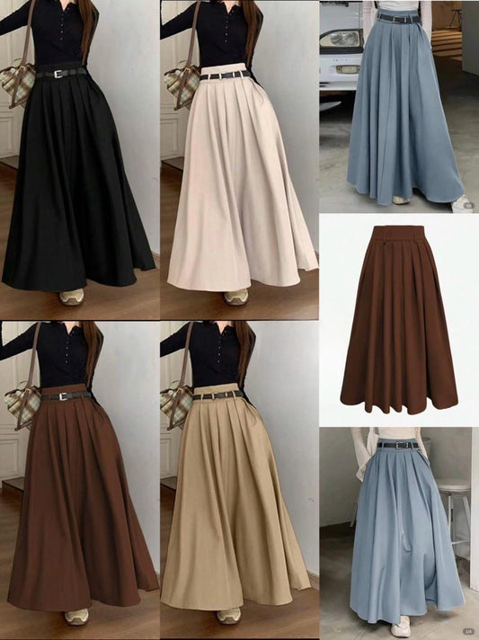 flare belted skirt
