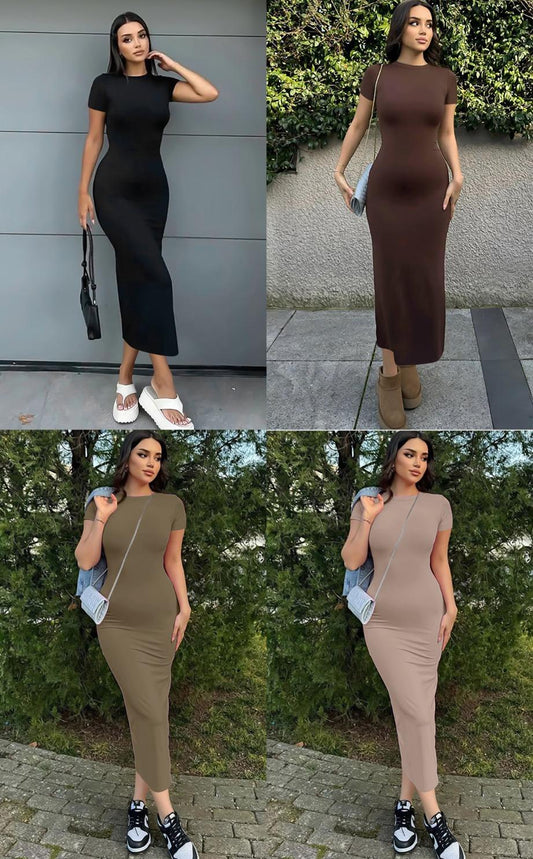 short sleeves tight bodycon