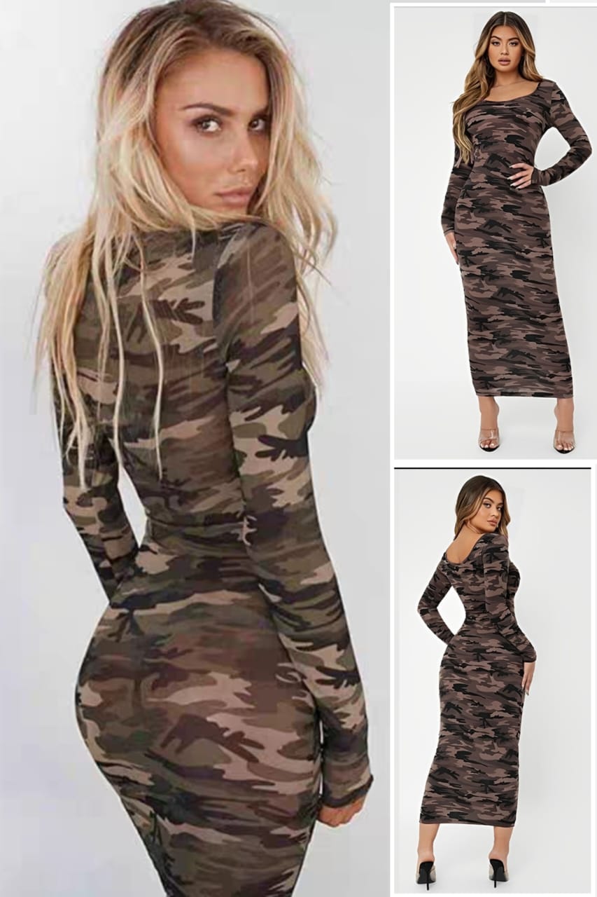 Camouflage bodycon dress