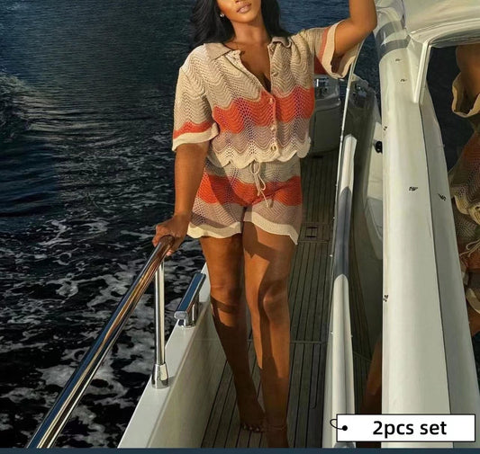 KNIT SHORT SET