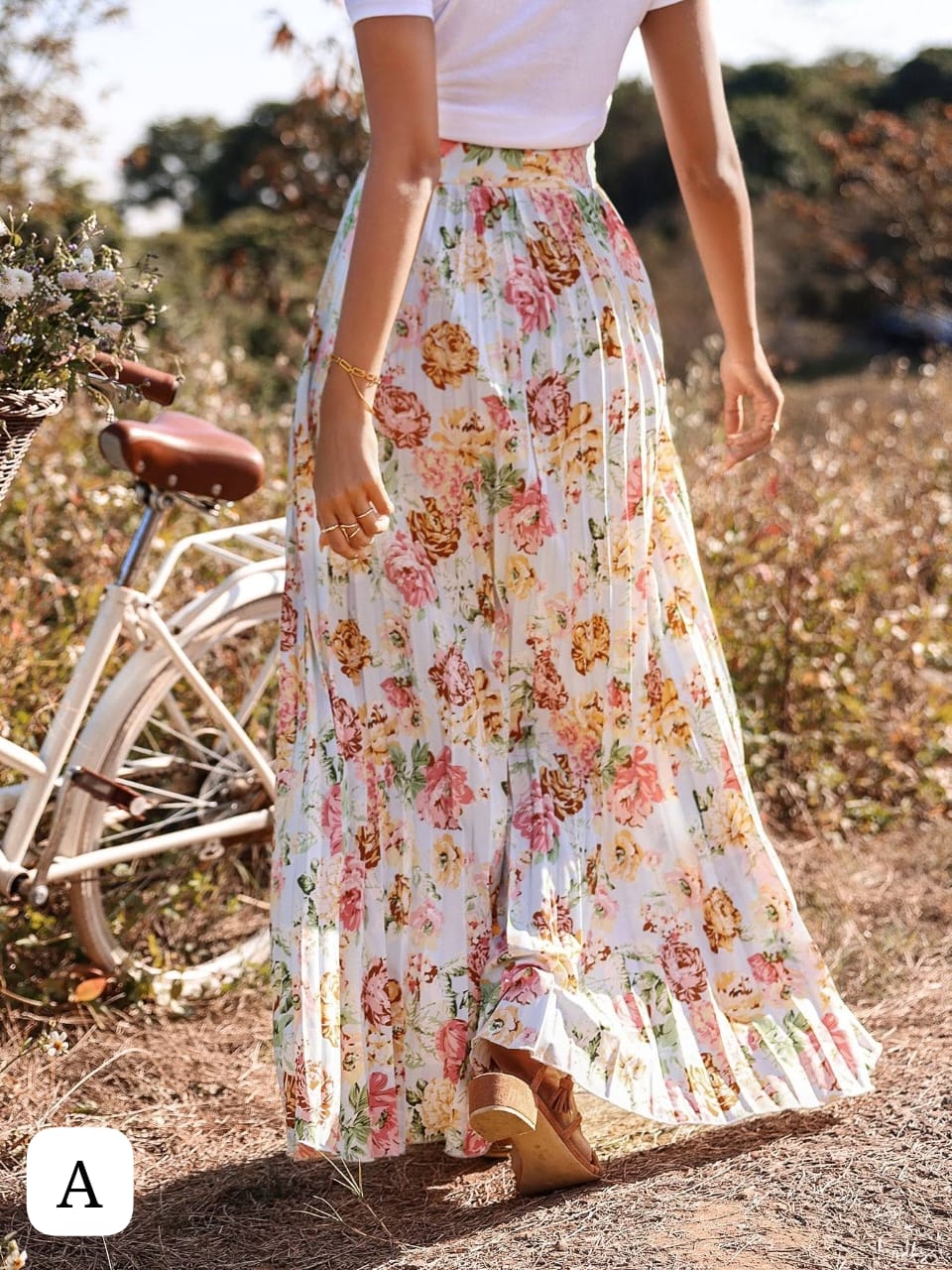 Floral full length skirt