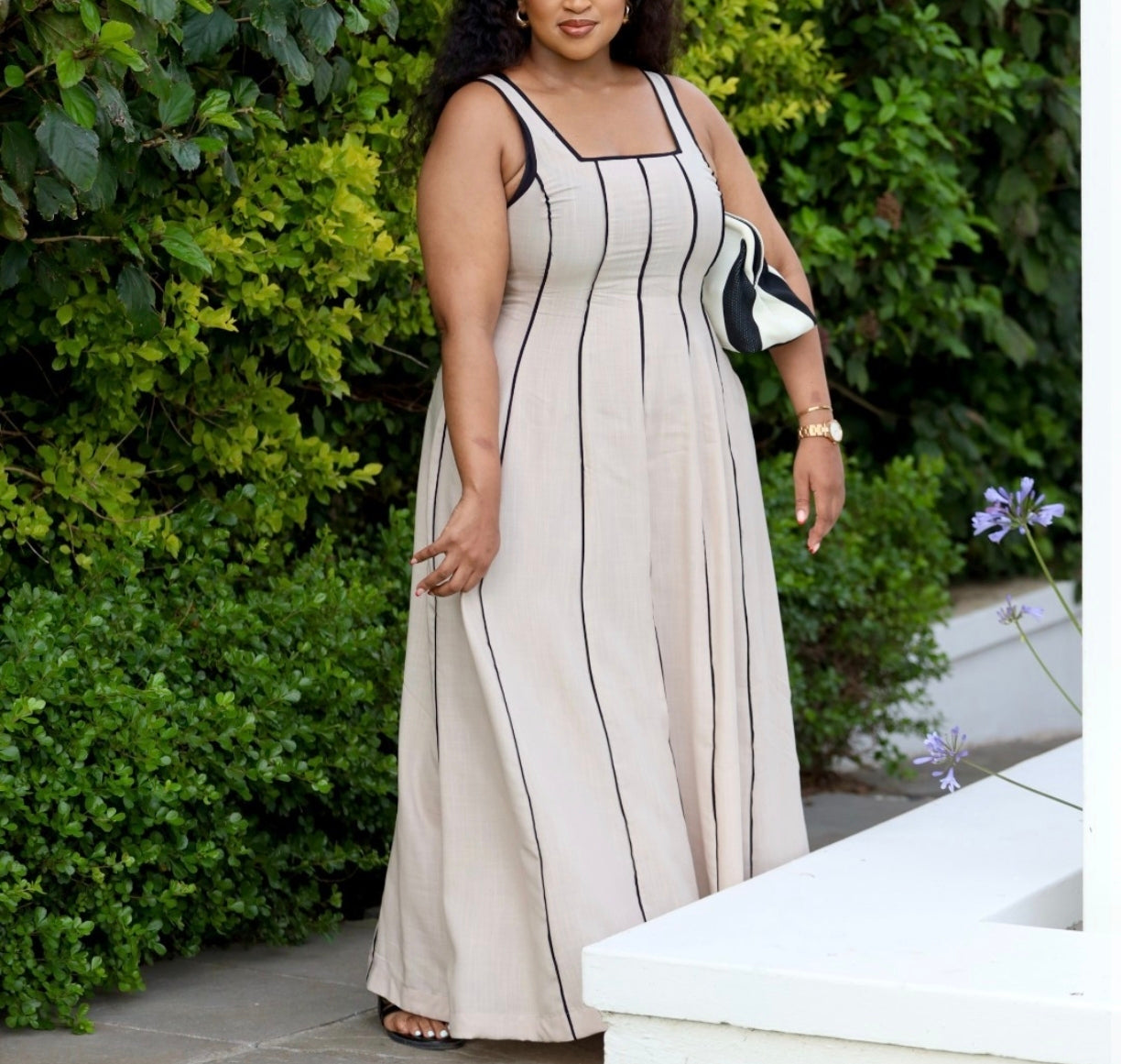 Thin strap flare dress