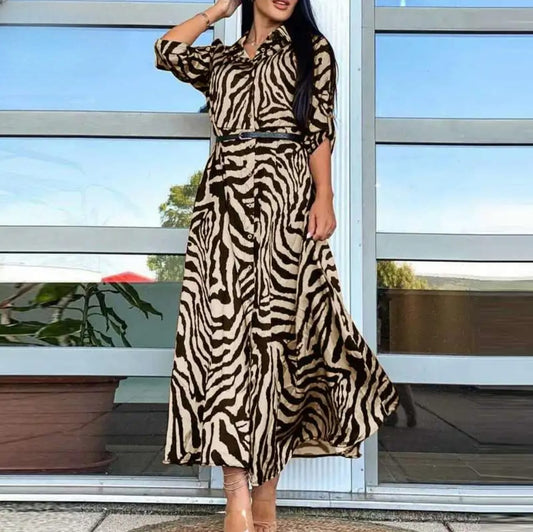 2 Tone zebra print dress