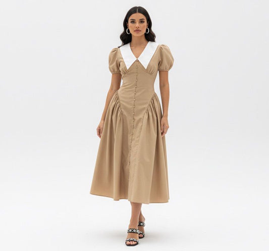 full cover dress with bib style